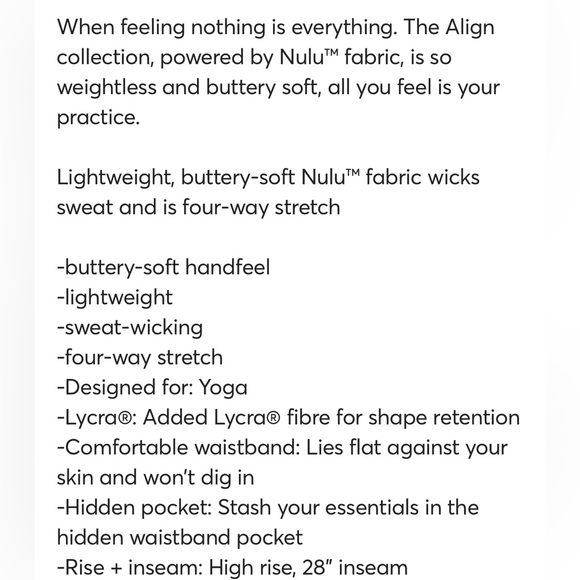 NWT/LULULEMON ALIGN HR Tie Dye Mauve Grey Leggings. 28”/Size 16. Brand New w/tag - Picture 9 of 10